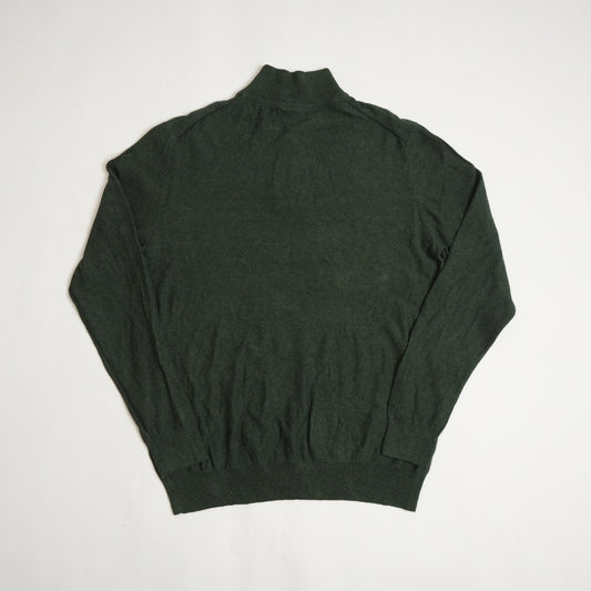 Lacoste Men's Vintage Zip-Up High-Neck Cotton Sweater
