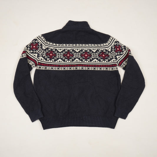 Lacoste Izod Men’s Quarter-Zip Fair Isle knit Sweater