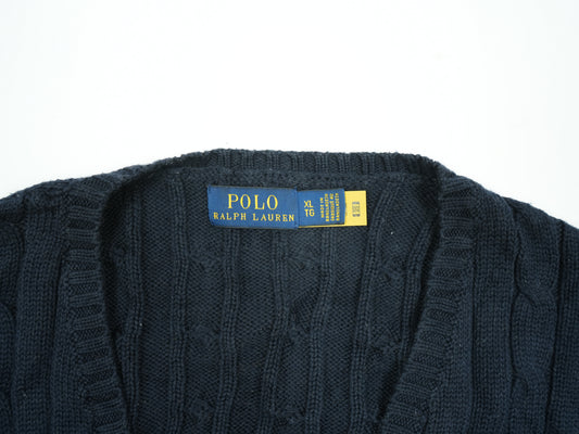 Vintage Polo Ralph Lauren Cable-Knit V-Neck Sweater