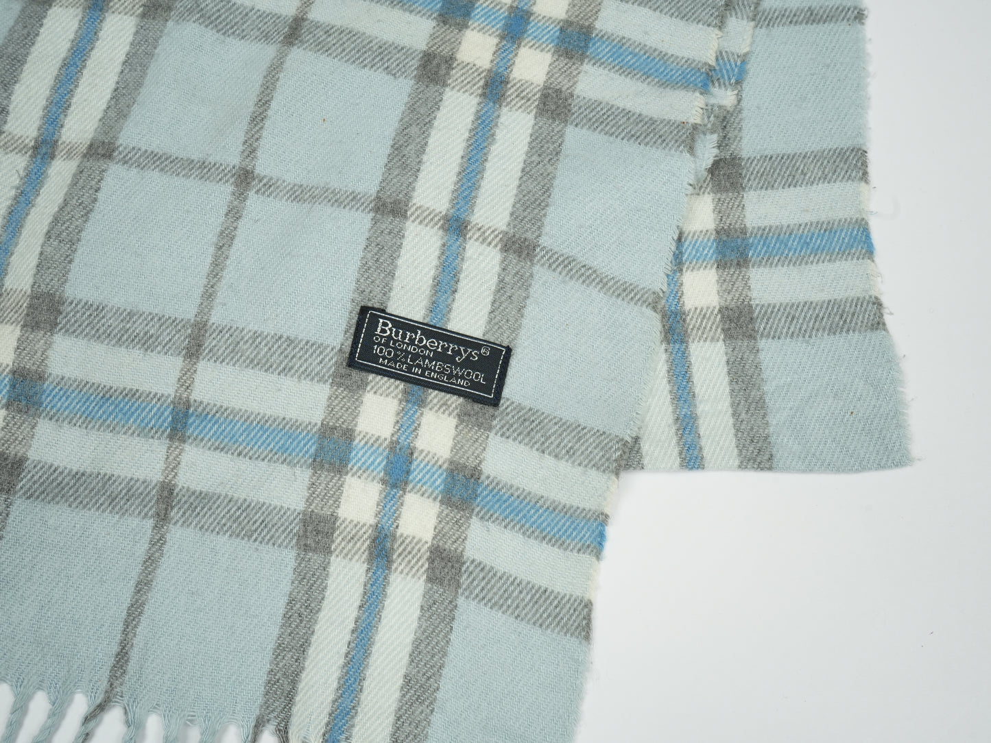 Vintage Burberrys of London Check Scarf - 100% Lambswool Made in England