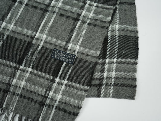 Vintage Burberrys of London Check Scarf - 100% Lambswool Made in England