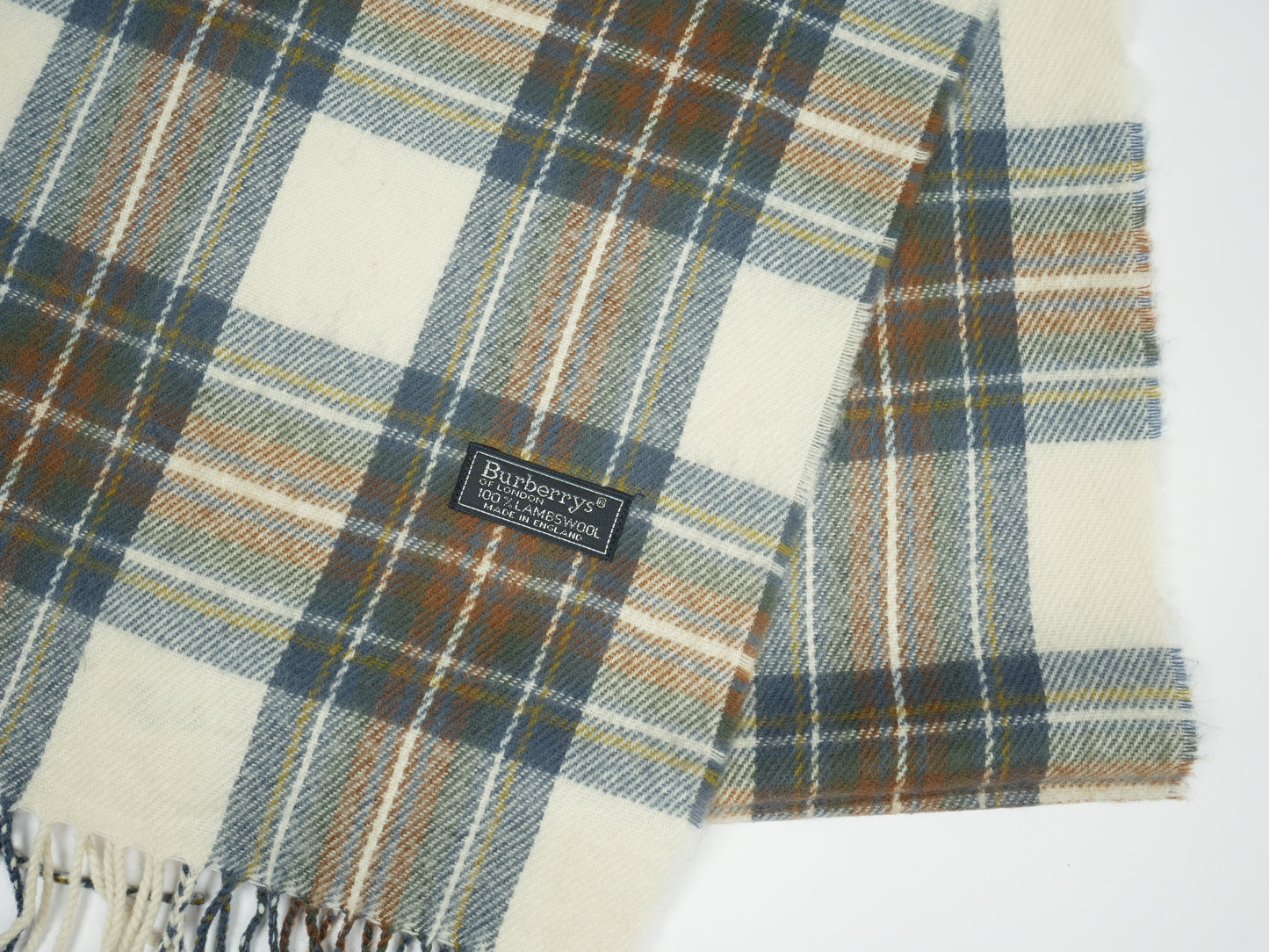 Vintage Burberrys of London Check Scarf - 100% Lambswool Made in England