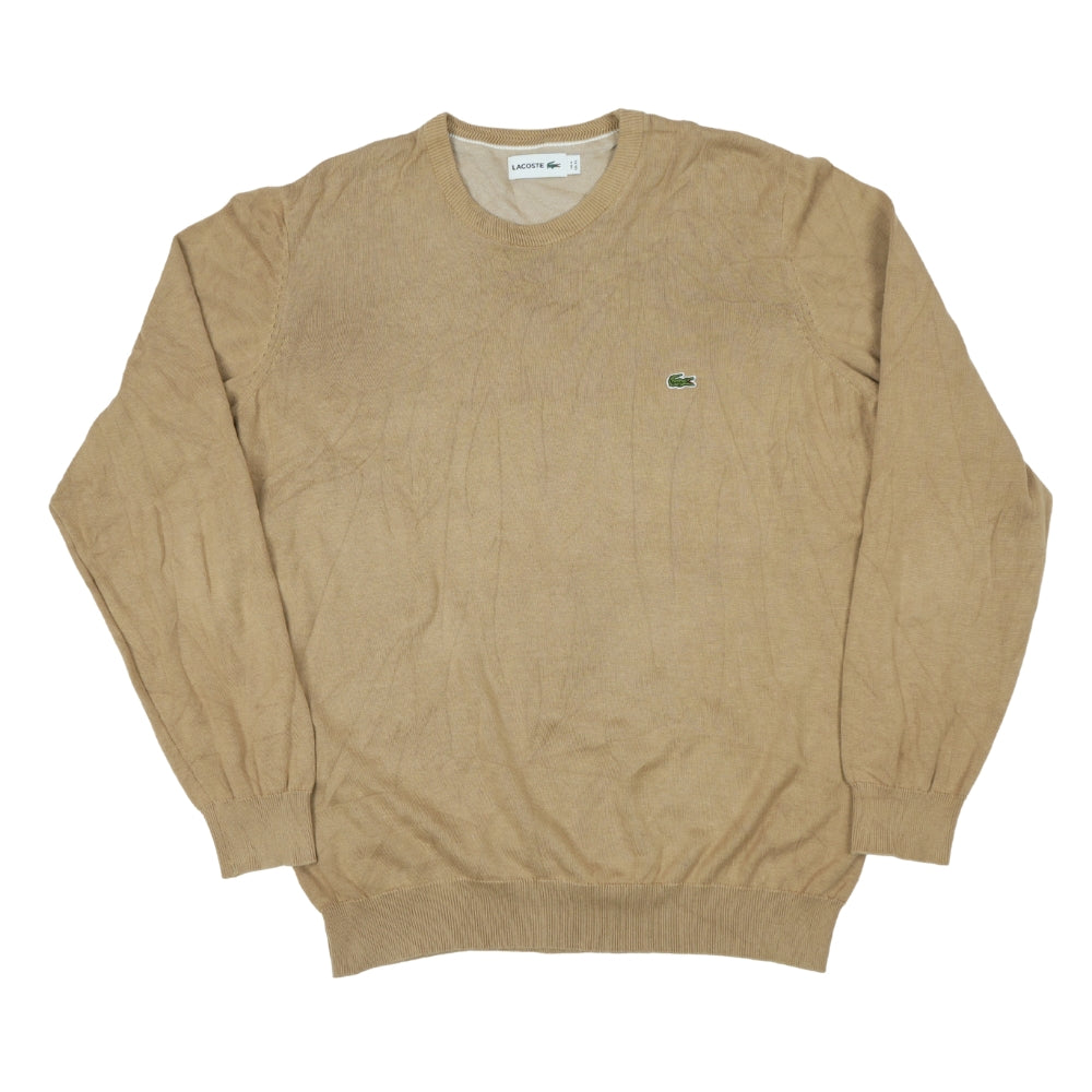 Lacoste Men's  Beige Wool Crew Neck Sweater