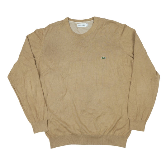 Lacoste Men's  Beige Wool Crew Neck Sweater