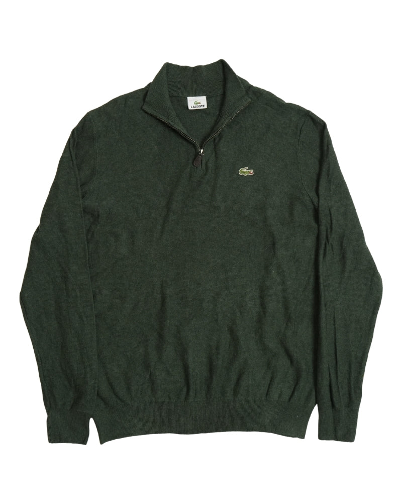 Lacoste Men's Vintage Zip-Up High-Neck Cotton Sweater