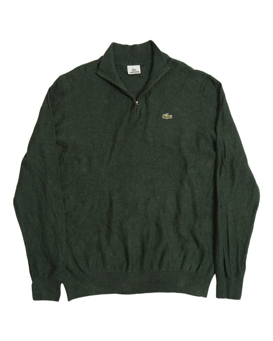 Lacoste Men's Vintage Zip-Up High-Neck Cotton Sweater