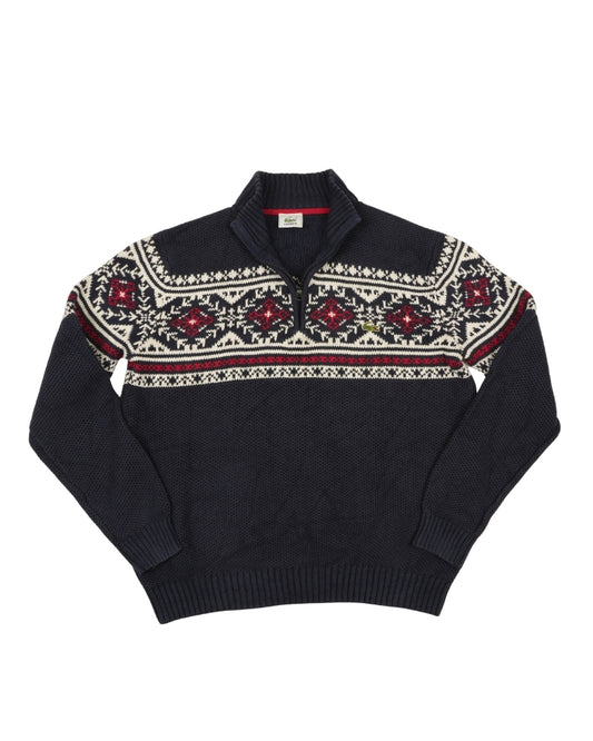 Lacoste Izod Men’s Quarter-Zip Fair Isle knit Sweater