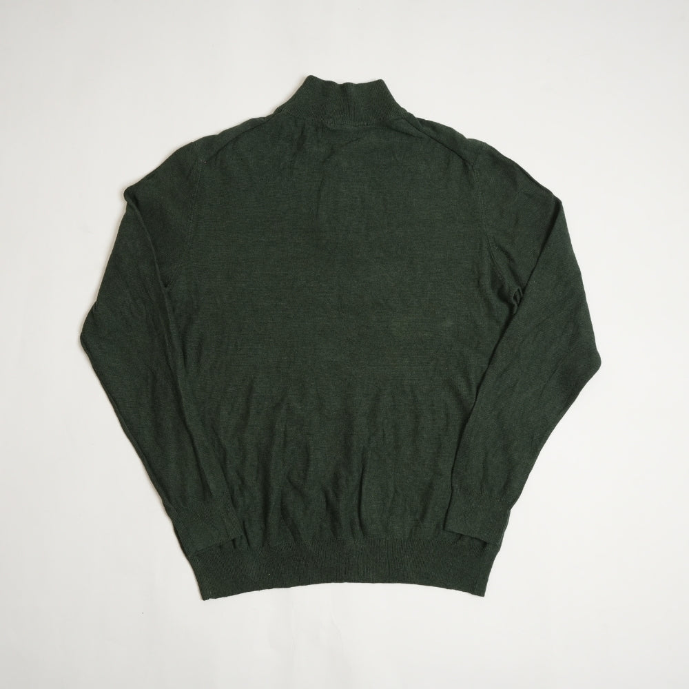 Lacoste Men's Vintage Zip-Up High-Neck Cotton Sweater