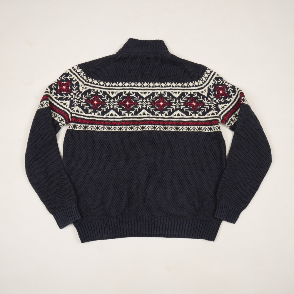 Lacoste Izod Men’s Quarter-Zip Fair Isle knit Sweater