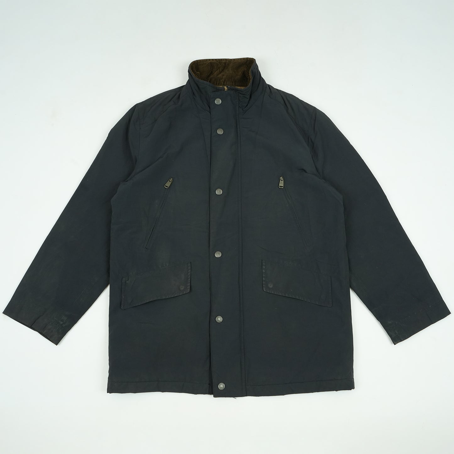 Vintage Burberry London Waxed Cotton Field Jacket with Nova Check Lining In Medium