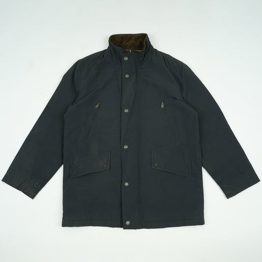 Vintage Burberry London Waxed Cotton Field Jacket with Nova Check Lining In Medium