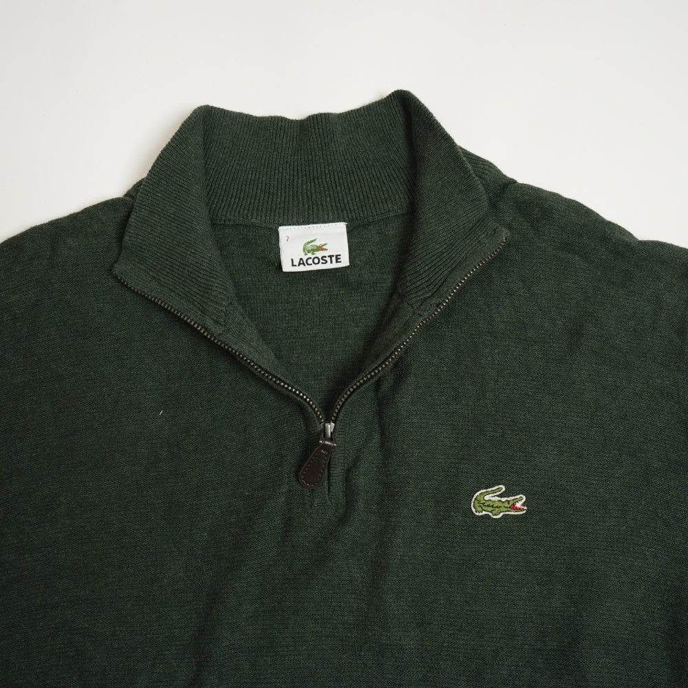 Lacoste Men's Vintage Zip-Up High-Neck Cotton Sweater