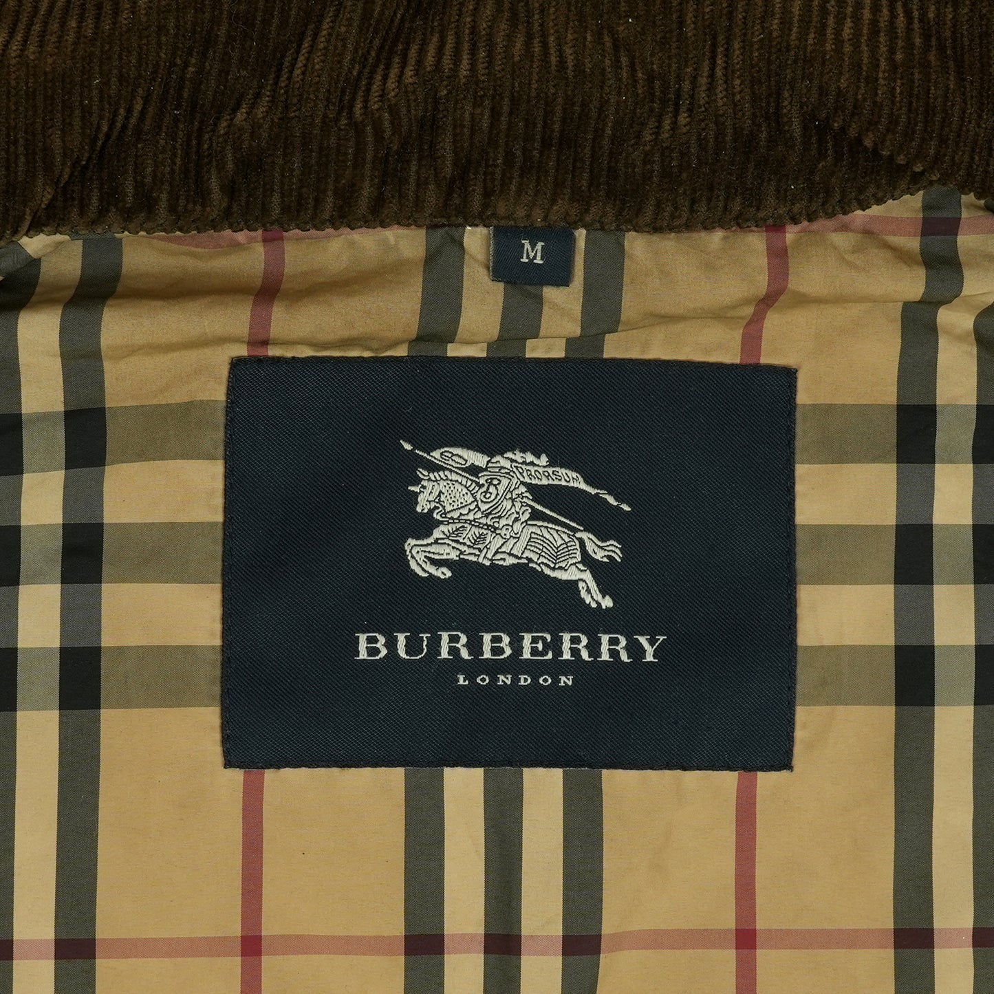 Vintage Burberry London Waxed Cotton Field Jacket with Nova Check Lining In Medium
