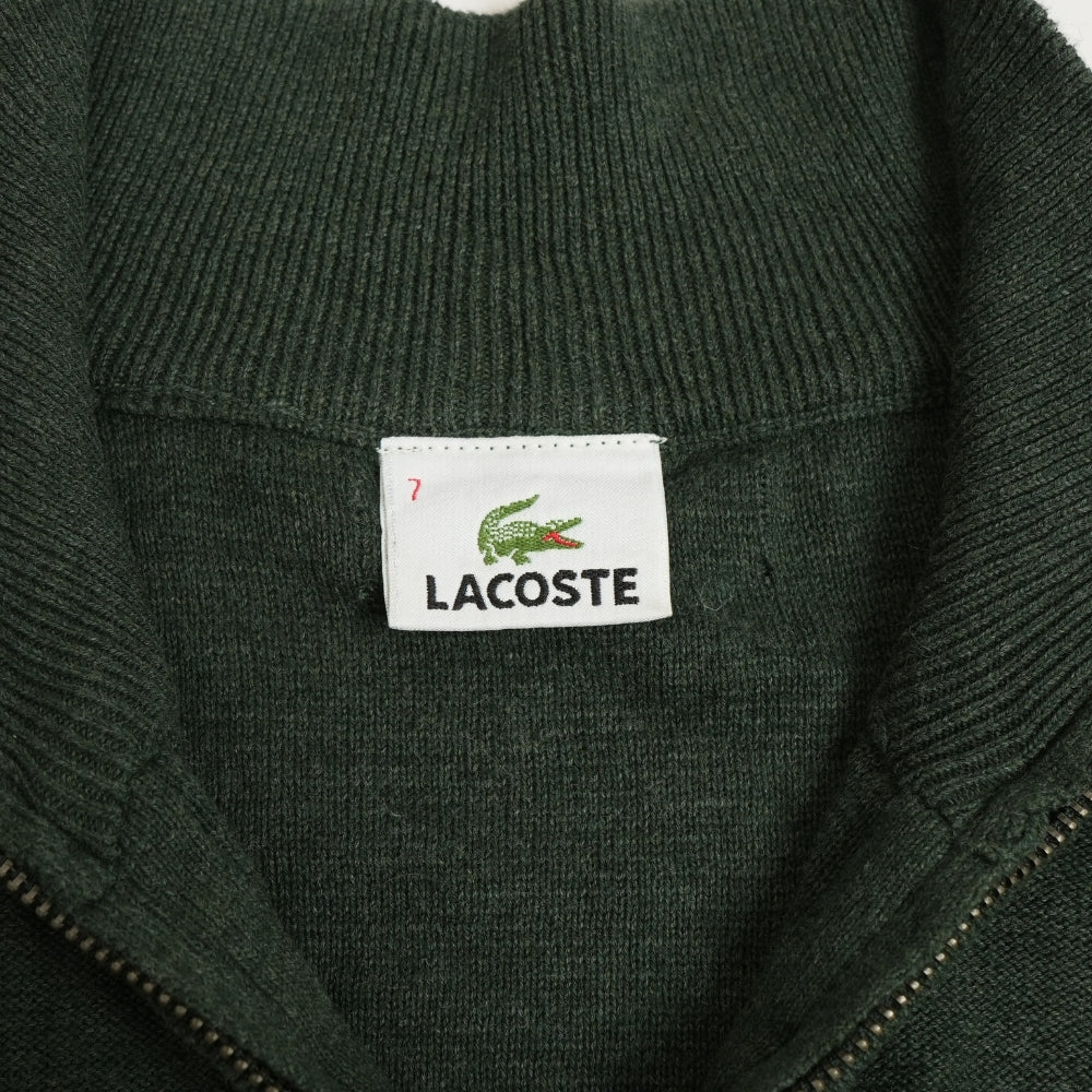 Lacoste Men's Vintage Zip-Up High-Neck Cotton Sweater