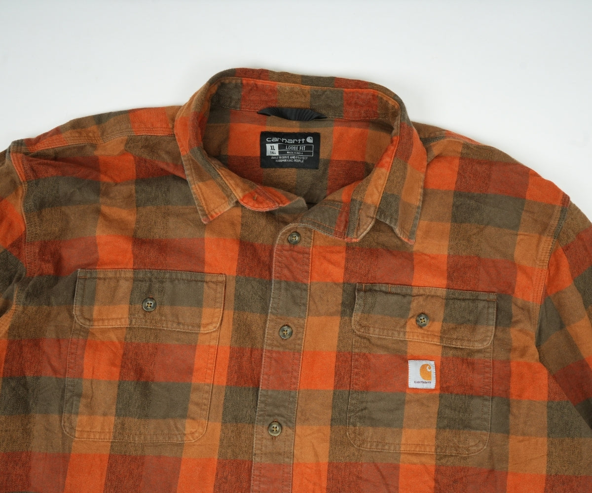 Carhartt Loose Fit Flannel Long Sleeve Plaid Shirt - Workwear
