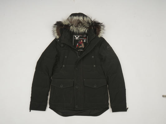Moose Knuckles Men’s Luxury Down Winter Parka - Black with Genuine Fur Hood