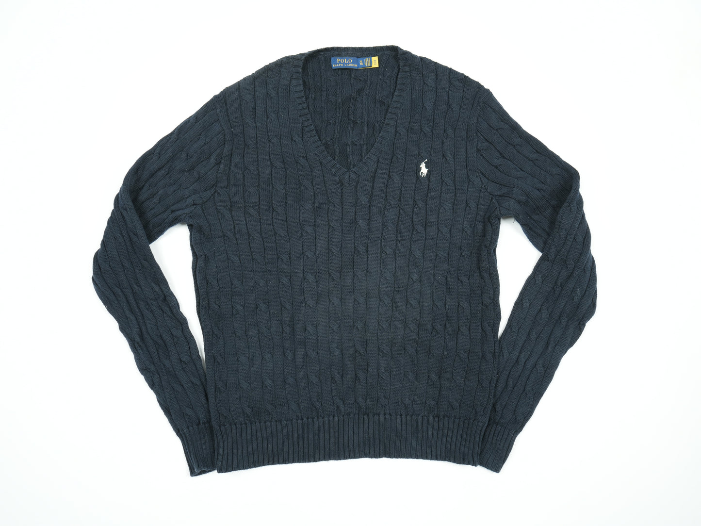 Vintage Polo Ralph Lauren Cable-Knit V-Neck Sweater