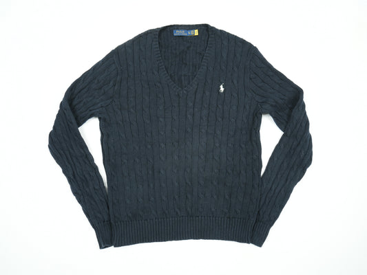 Vintage Polo Ralph Lauren Cable-Knit V-Neck Sweater