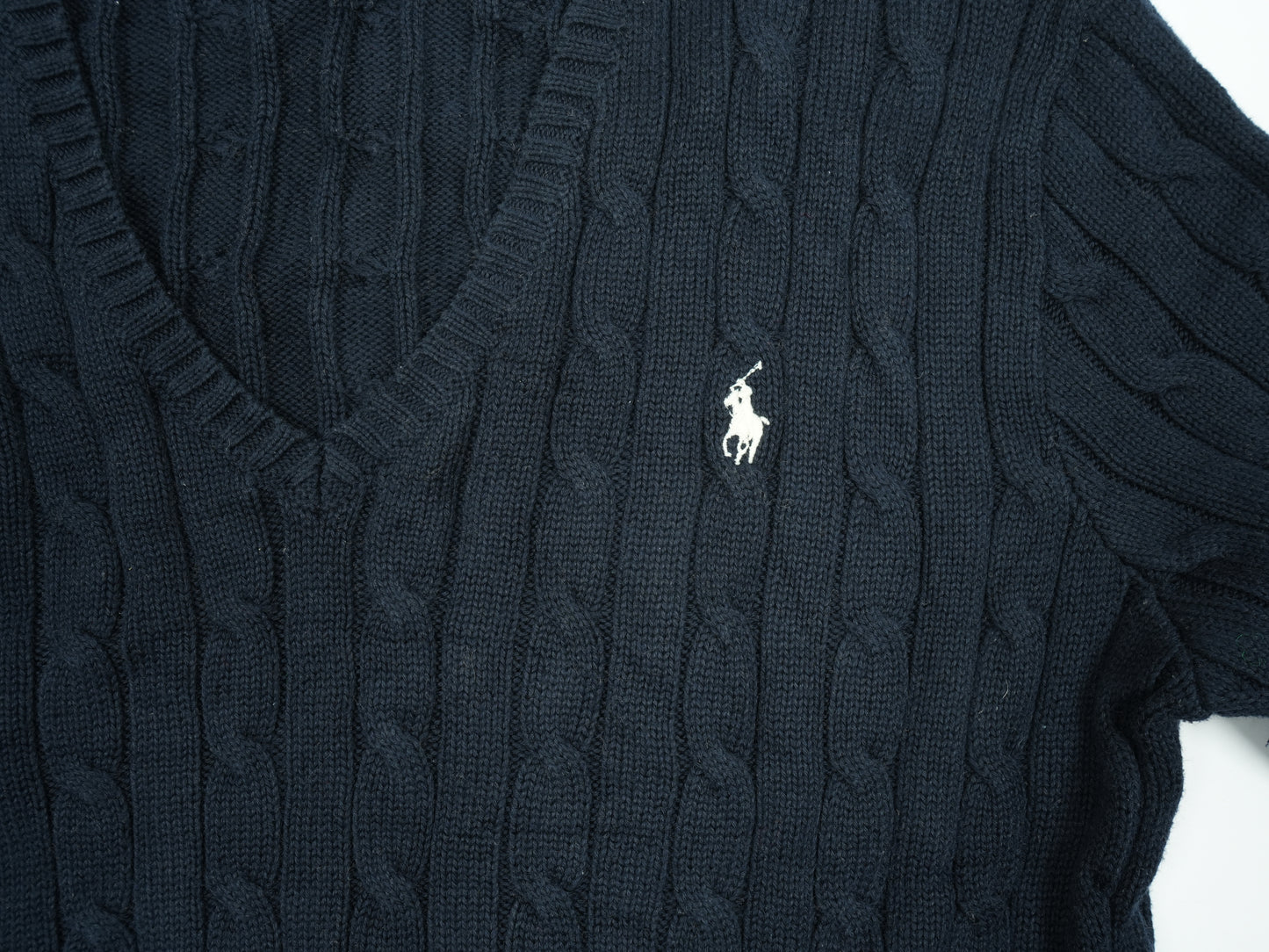 Vintage Polo Ralph Lauren Cable-Knit V-Neck Sweater