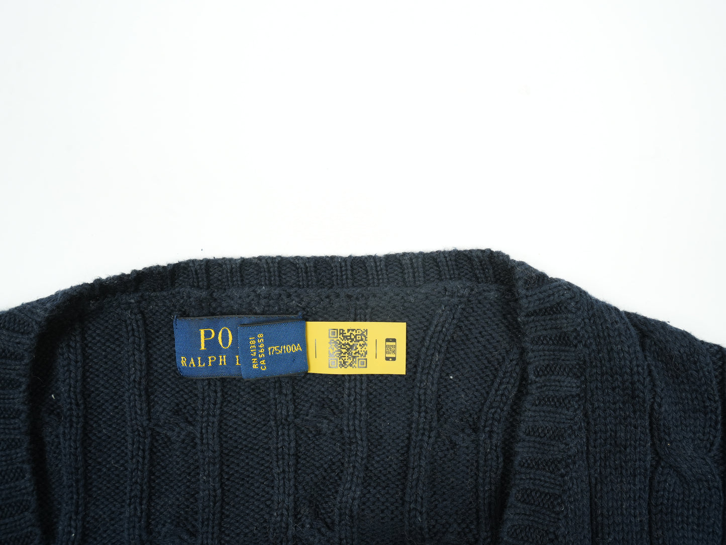 Vintage Polo Ralph Lauren Cable-Knit V-Neck Sweater