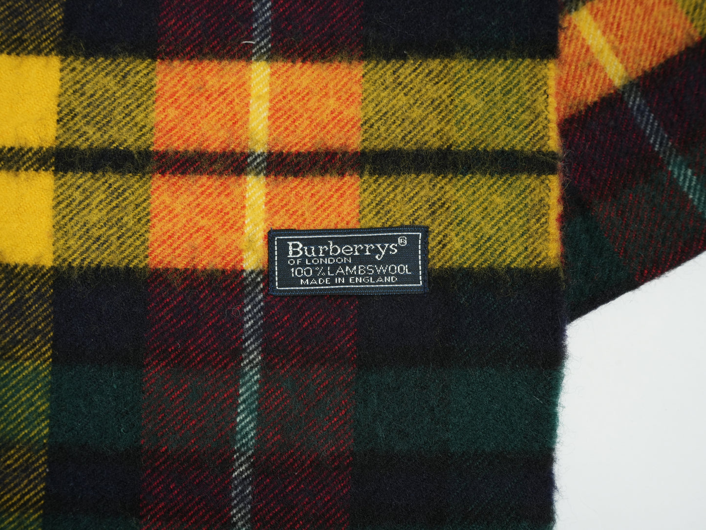 Vintage Burberrys of London Plaid Scarf - 100% Lambswool Made in England