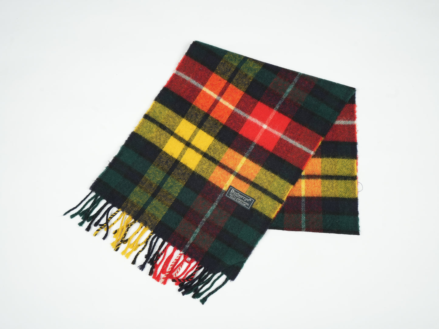 Vintage Burberrys of London Plaid Scarf - 100% Lambswool Made in England