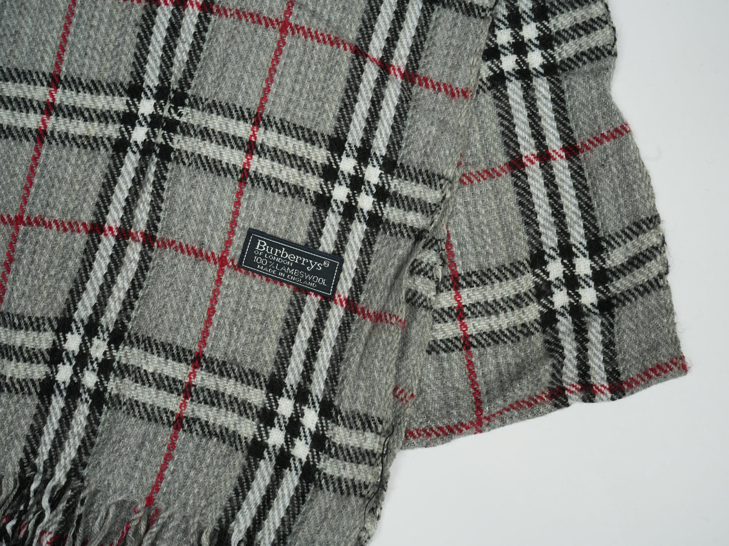 Vintage Burberrys of London Check Scarf - 100% Lambswool Made in England