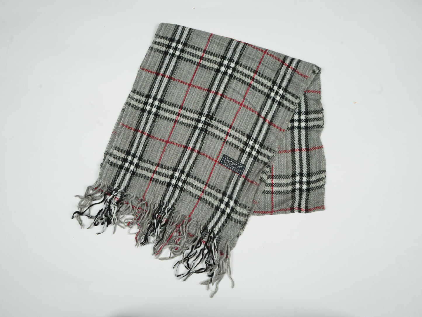Vintage Burberrys of London Check Scarf - 100% Lambswool Made in England