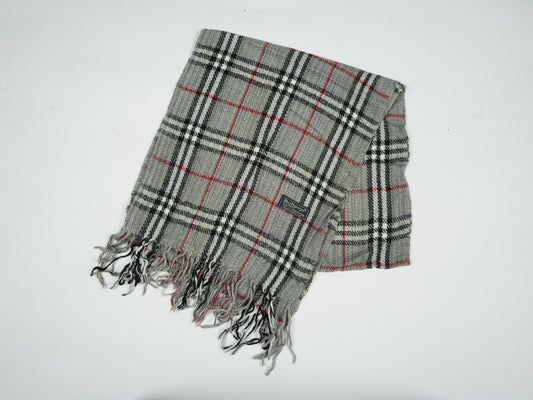 Vintage Burberrys of London Check Scarf - 100% Lambswool Made in England