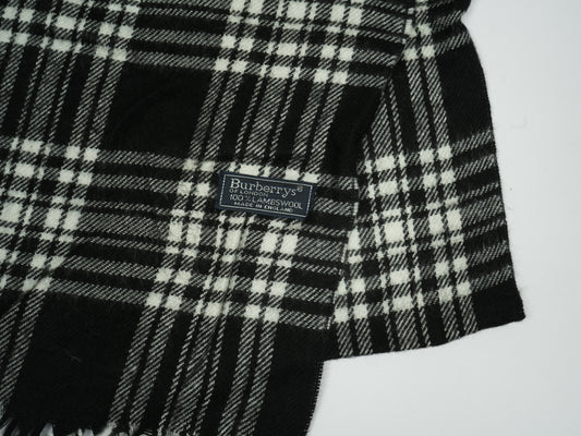 Vintage Burberrys of London Check Scarf - 100% Lambswool Made in England