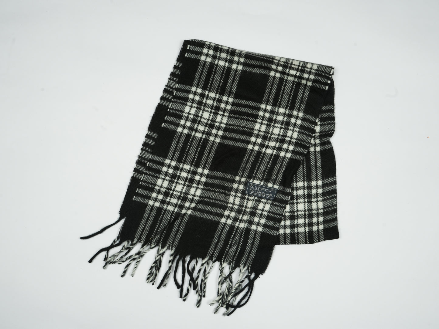Vintage Burberrys of London Check Scarf - 100% Lambswool Made in England