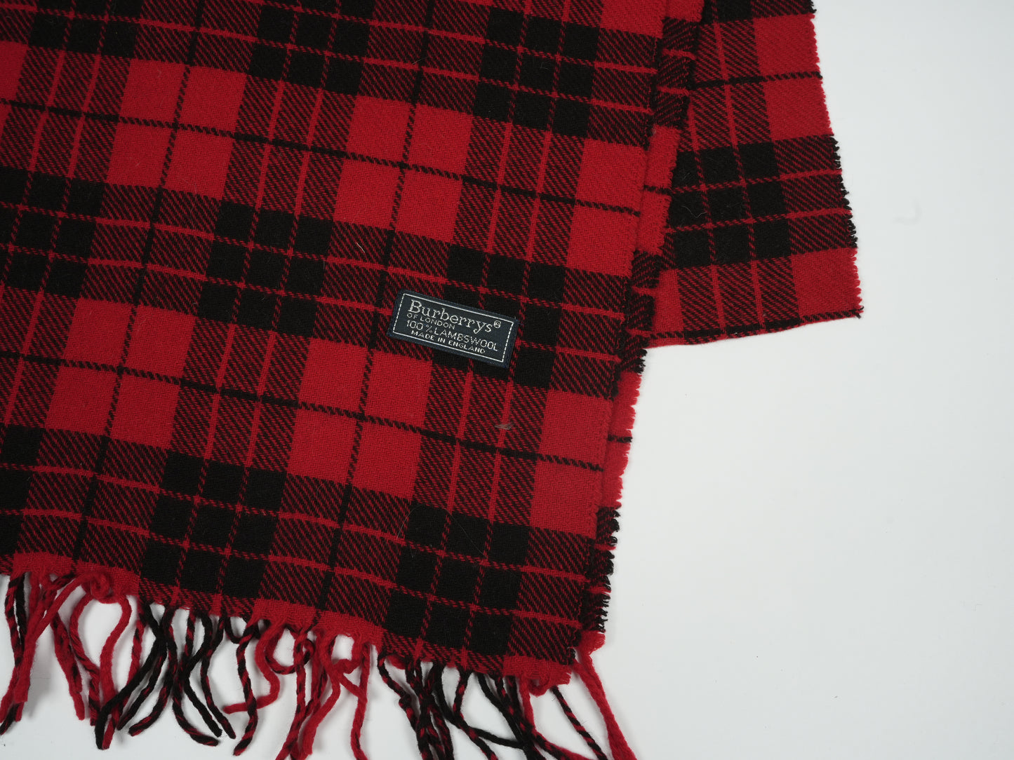 Vintage Burberrys of London Check Scarf - 100% Lambswool Made in England