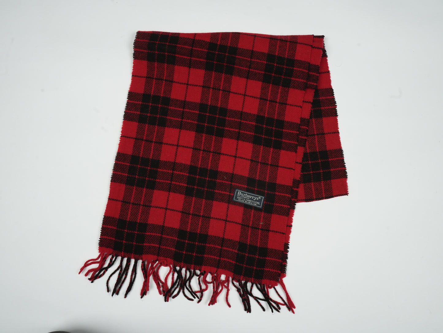 Vintage Burberrys of London Check Scarf - 100% Lambswool Made in England