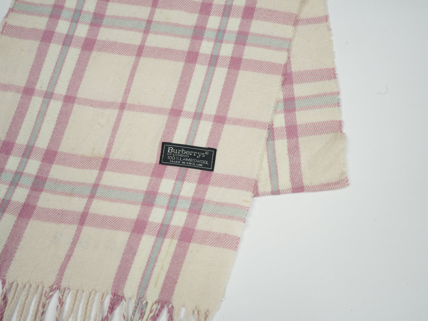 Vintage Burberrys of London Check Scarf - 100% Lambswool Made in England