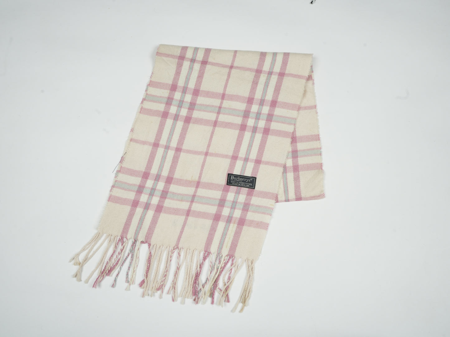 Vintage Burberrys of London Check Scarf - 100% Lambswool Made in England