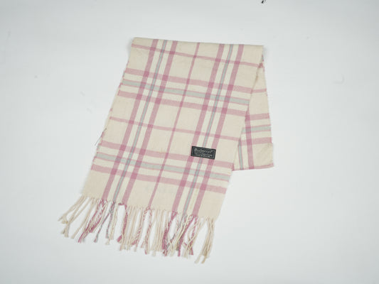 Vintage Burberrys of London Check Scarf - 100% Lambswool Made in England