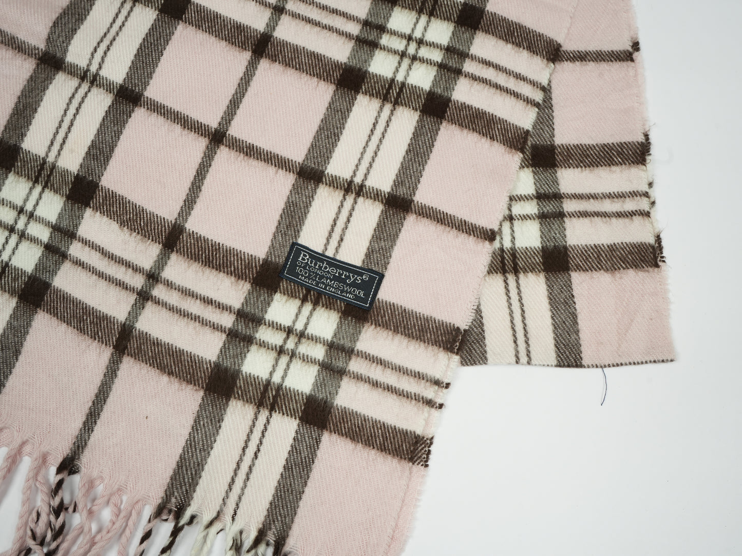Vintage Burberrys of London Check Scarf - 100% Lambswool Made in England