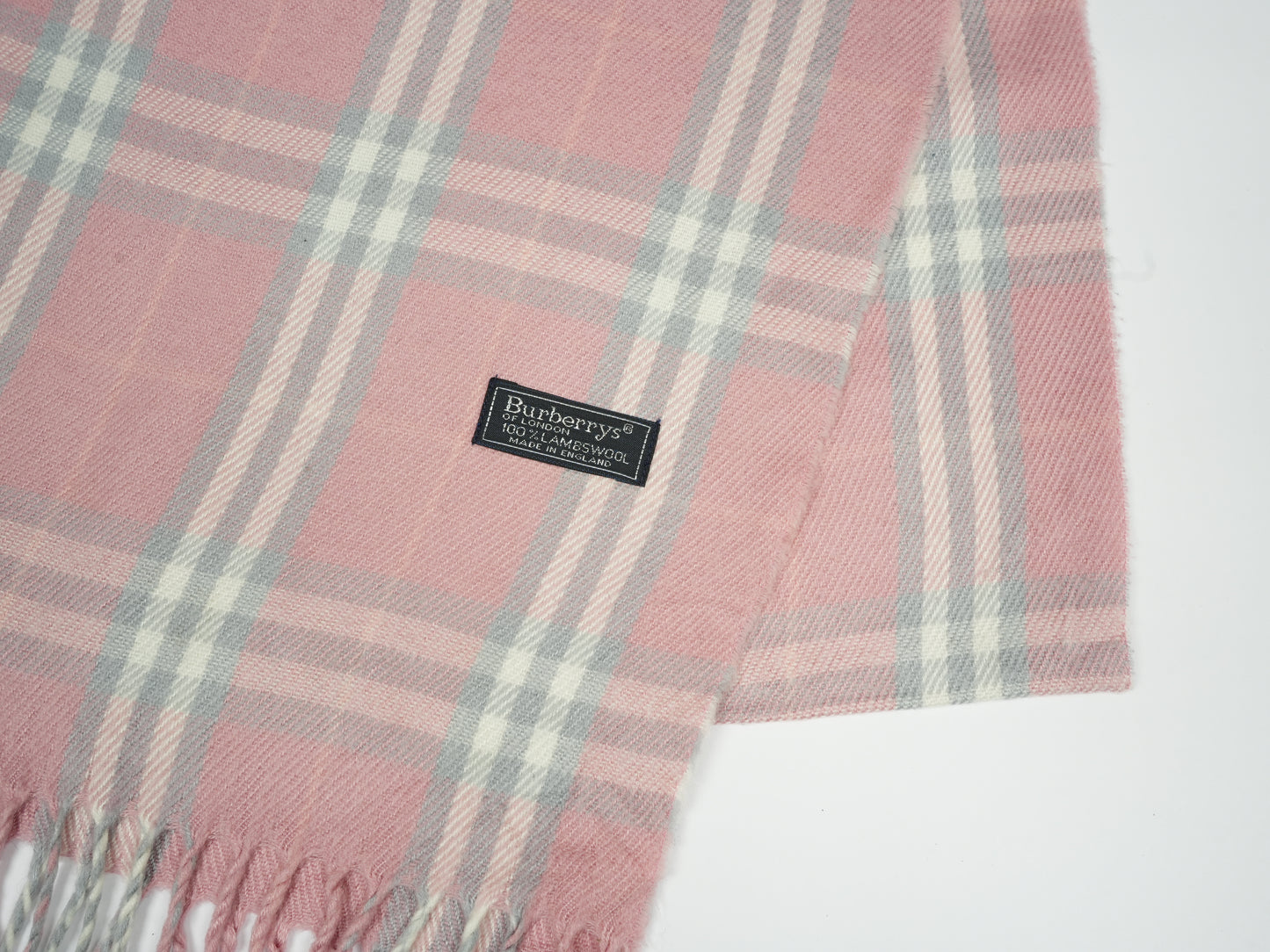 Vintage Burberrys of London Check Scarf - 100% Lambswool Made in England