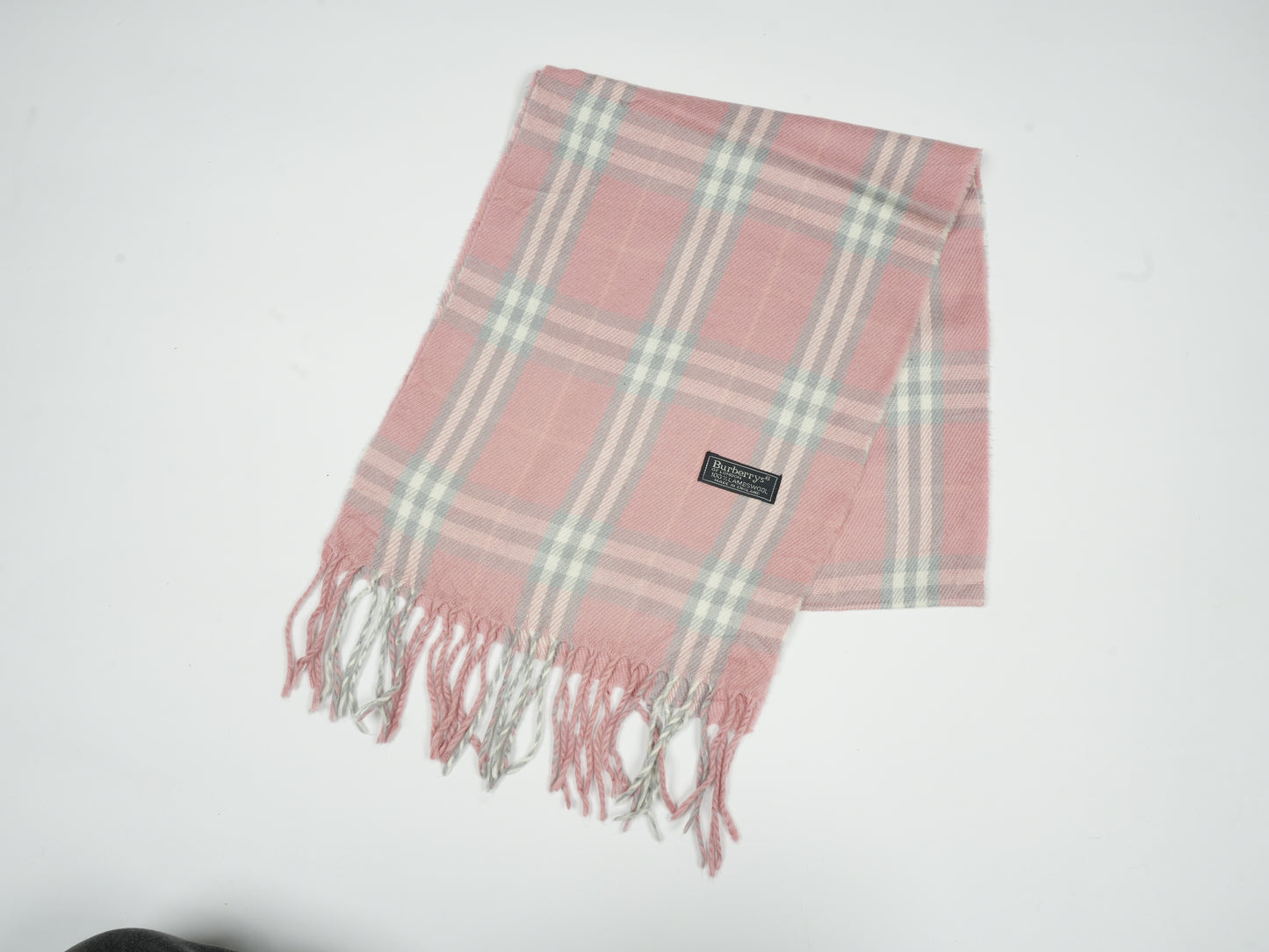 Vintage Burberrys of London Check Scarf - 100% Lambswool Made in England