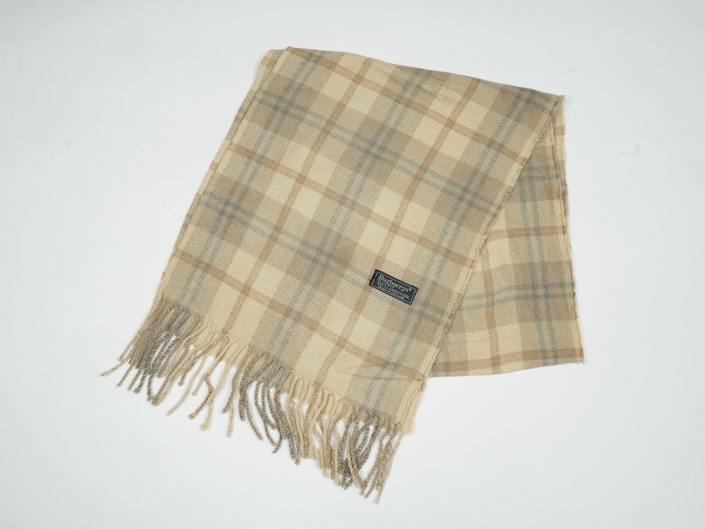 Vintage Burberrys of London Check Scarf - 100% Lambswool Made in England