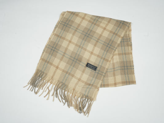 Vintage Burberrys of London Check Scarf - 100% Lambswool Made in England