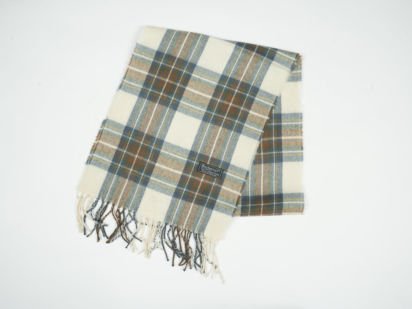 Vintage Burberrys of London Check Scarf - 100% Lambswool Made in England