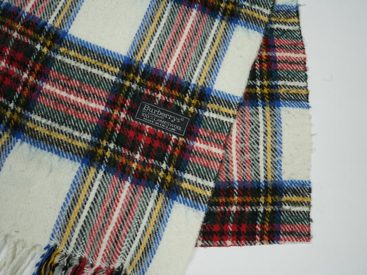 Vintage Burberrys of London Check Scarf - 100% Lambswool Made in England