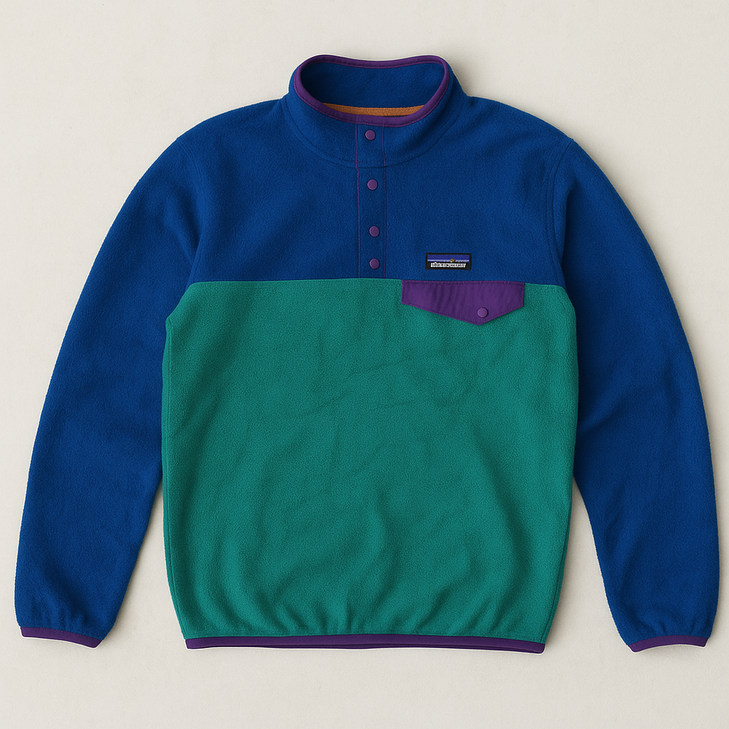 Vintage Patagonia Color block Snap-T Fleece Pullover – Men’s Large (Blue/Teal)