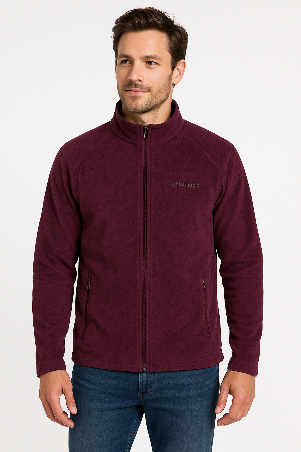 Vintage Columbia Full-Zip Fleece Jacket – Plum | Men’s Large