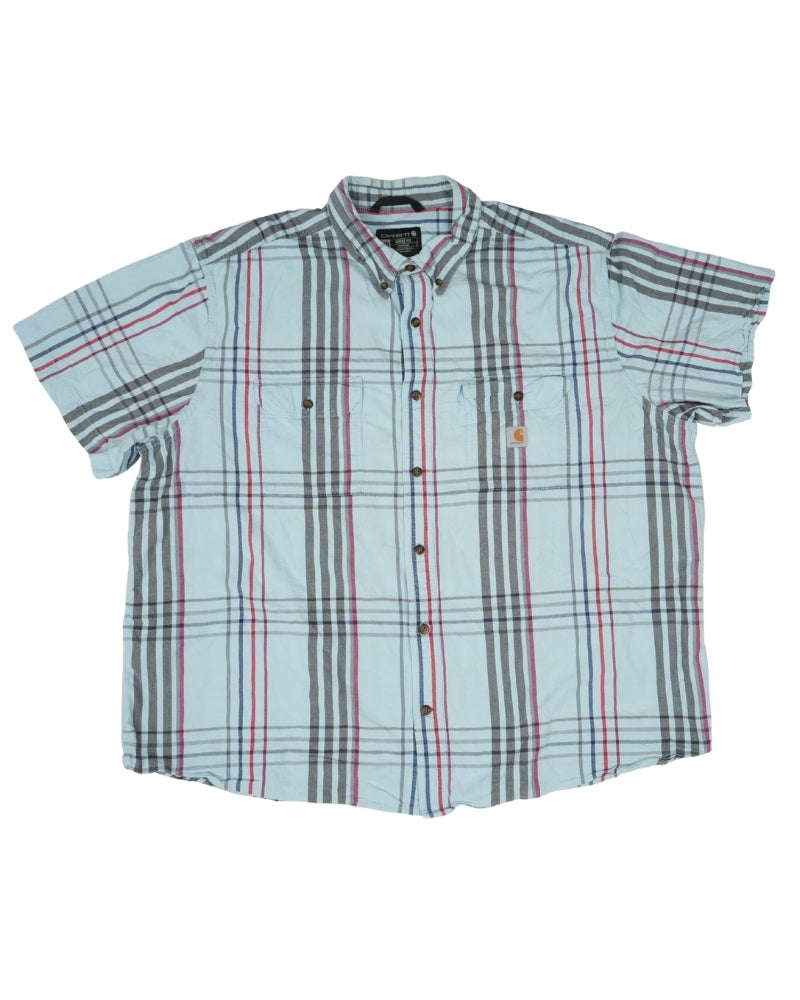 Carhartt Men's Blue Plaid Shirt | Short Sleeves